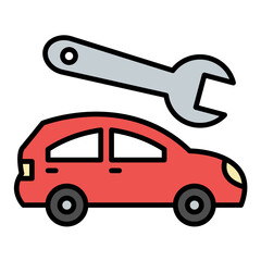 Poster - Car Service Line Color Icon