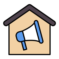 Sticker - House Marketing Line Color Icon