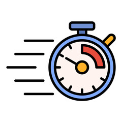 Wall Mural - Chronometer Line Color Icon