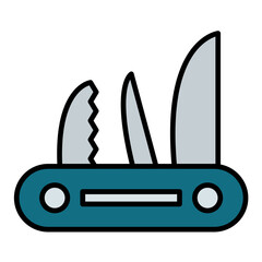 Poster - Pocket Knife Line Color Icon