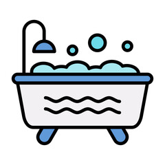 Poster - Bathtub Line Color Icon