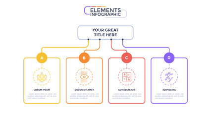 Thin Line Modern Infographic Template. Vector Illustration