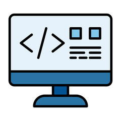 Sticker - Website Coding Line Color Icon