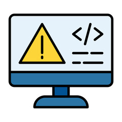 Code Error Line Color Icon