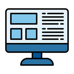 Poster - Web Layout Line Color Icon