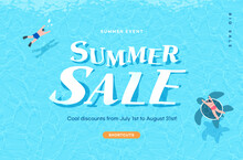 Summer Shopping Typography. Web Banner. Illustration
