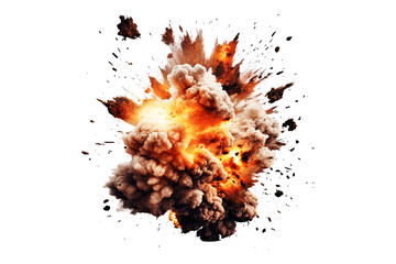 Wall Mural - explosion isolated on transparent background - generative ai