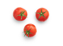 Three Ripe Juicy Red Tomatoes Isolated Against A Transparent Background