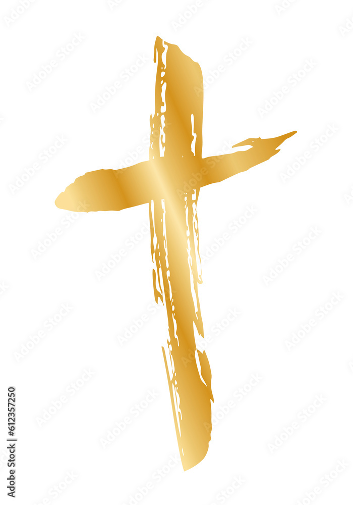 Handdrawn christian cross symbol, hand painted with ink brush. Png ...