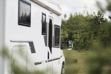 Wall Mural - a vacation trip in a motorhome, a rest in a van