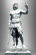 Ancient historical human spartan warrior statue, museum statue, marble sculpture, neoclassicism. Generative AI