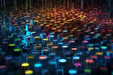 Poster - A visual depiction of data being organized and categorized into structured formats, underscoring the importance of data management in ensuring.  Generative AI technology.