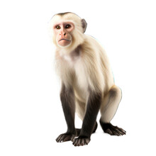 White Faced Capuchin Isolated On White Created With Generative AI