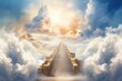 Glory at the End of the Stairway: Symbol of Heaven's Gates, Meeting God and Rewards of Christianity in Generative AI Picture: Generative AI