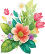 Flower bouquet watercolor wedding floral invitation card