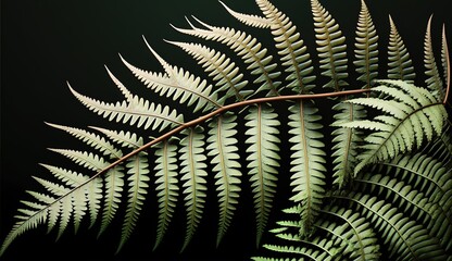 Wall Mural - leaf and branch detail of a boston fern generative ai