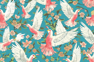 Wall Mural - Seamless and repeating pattern. AI generative