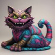 The Colorful Cheshire Cat Grin: An Iconic Alice in Wonderland Statue for Your Home Decoration. Generative AI
