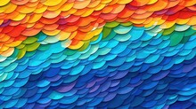  A Multicolored Background With A Wavy Pattern In The Middle Of The Image, With A Red, Yellow, Blue, Green, Orange, And Red Design In The Middle.  Generative Ai