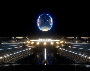 Poster - Futuristic Baseball Ball And Stage