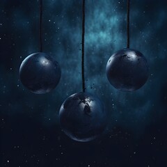 Wall Mural - blue background with balls