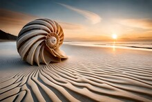 The Texture Of A Seashell: Explore The Intricate Details Of A Seashell, Describing The Spiraling Patterns, Ridges, And The Smooth, Polished Surface. Highlight The Subtle Shades