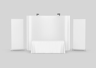 exhibition tension fabric display banner stand backdrop for trade show advertising stand with led or