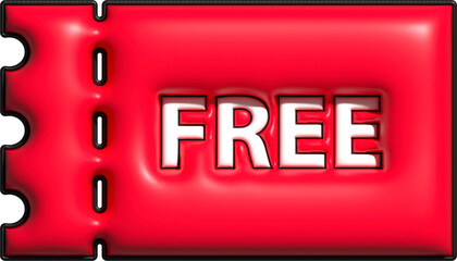 Wall Mural - red coupon for discount and promotion offer tag 3d icon, sale and retail commercial concept.