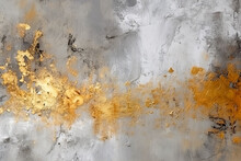 Abstract Gold Weathered Wall Painted Background