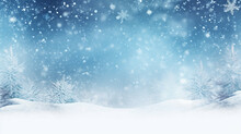 3D Rendering Of Winter Background With Snowflakes And Bokeh. 
Merry Christmas Concept.Decoration Christmas Concept.