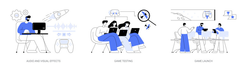 Game development abstract concept vector illustrations.