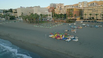 Wall Mural - Beautiful view of the sea beach at daytime in Malaga, Spain