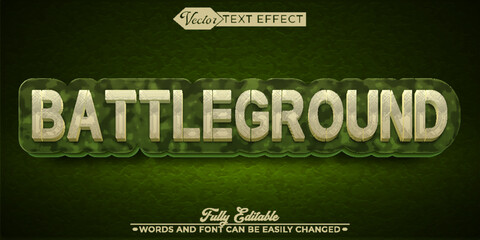 Wall Mural - Green Camouflage Army Esport Battleground Vector Editable Text Effect Template