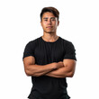 © olegganko - Black T-shirt Mockup. Illustration AI Generative.