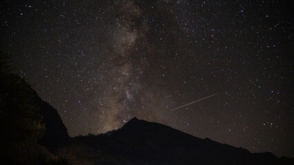 Wall Mural - Dark night sky with bright stars