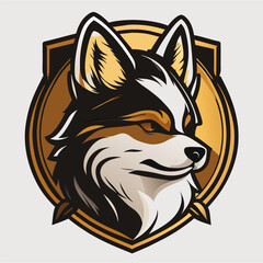 Wall Mural - Emblem dog logo design. esport logo