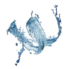 Wall Mural - blue water splash isolated on white background