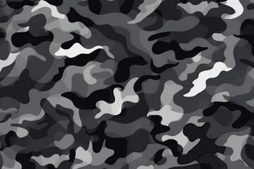 camouflage seamless pattern. black and white military seamless pattern, camouflage wallpaper in the style of digitally enhanced. Illustration. Generative AI