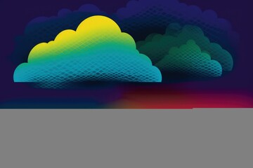 Wall Mural - a set of three different colored clouds, generative AI