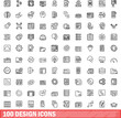 © ylivdesign - 100 design icons set. Outline illustration of 100 design icons vector set isolated on white background