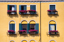 Close Up Detail With Old Medieval Architecture Venetian Window