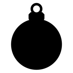 Canvas Print - Christmas tree toy icon. Black silhouette of christmas ball. Isolated object on a white background