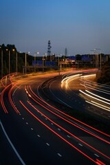 Canvas Print - Fast traffic on the M5 motorway near Bristol, UK