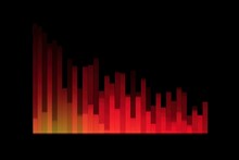 A Red And Yellow Bar Chart On A Black Background. Generative AI Image.