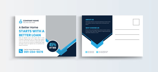 mortgage house for sale postcard design template with creative modern layout. invitation design, eve