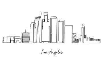 Canvas Print - Vector illustration of a hand-drawn design of Los Angeles city and text on a white background