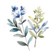 © olegganko - Cute botanical watercolor plant. Illustration AI Generative.