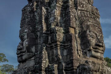 Canvas Print - Beautiful shot of the Bayon Temple at Angkor Wat temple complex in Cambodia