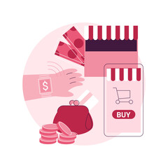Wall Mural - payment options abstract concept vector illustration. ecommerce website, shopping cart, credit card 