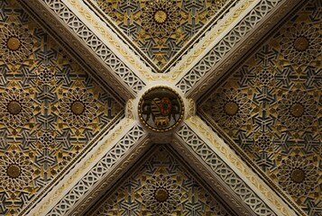 Canvas Print - Ancient mosaic on a ceiling in the church in Sintra, Portugal